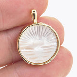 Round Shell Pendant Plated Freshwater Pearl Noble Jewelry Making Women Necklace