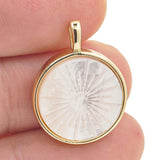Round Shell Pendant Plated Freshwater Pearl Noble Jewelry Making Women Necklace