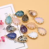 5pcs Natural Agates Pendant Mix Colorful Stone Charms for DIY Jewelry
