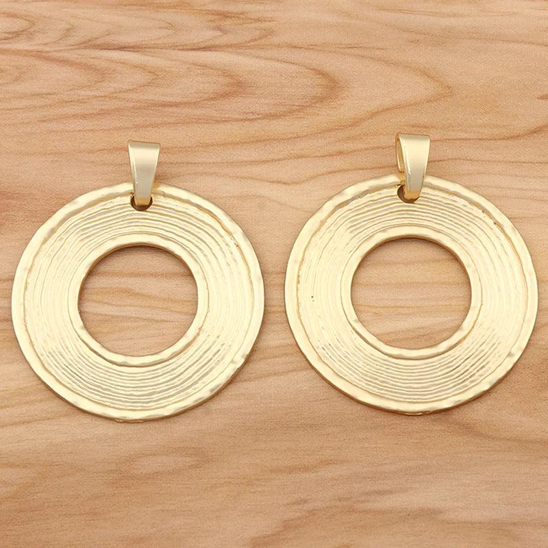 1Pc Boho Hollow Open Round Charms Pendants for DIY Necklace Making 68x58mm
