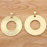 1Pc Boho Hollow Open Round Charms Pendants for DIY Necklace Making 68x58mm