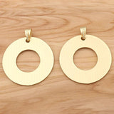 1Pc Boho Hollow Open Round Charms Pendants for DIY Necklace Making 68x58mm