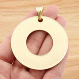 1Pc Boho Hollow Open Round Charms Pendants for DIY Necklace Making 68x58mm