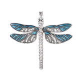 2pcs Dragonfly Rhinestone Enamel Pendants Crystal Rainbow Charms Necklace