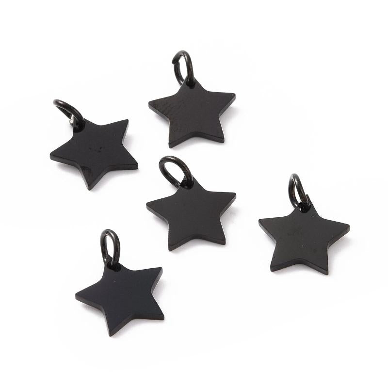 10pcs Golden Star Stainless Steel Mini Charms for Jewelry Making Supplies