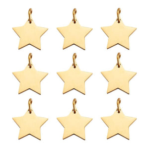 10pcs Golden Star Stainless Steel Mini Charms for Jewelry Making Supplies