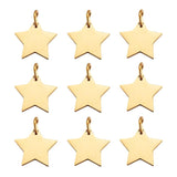 10pcs Golden Star Stainless Steel Mini Charms for Jewelry Making Supplies