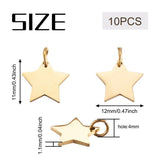 10pcs Golden Star Stainless Steel Mini Charms for Jewelry Making Supplies