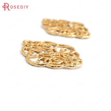 6PCS 18K Brass Curled Pattern Connect Charms Pendants DIY Jewelry Making