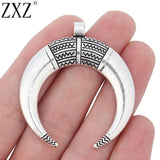 5pcs Tibetan Silver Large Crescent Moon Double Horn Charms Pendants