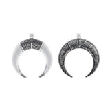 5pcs Tibetan Silver Large Crescent Moon Double Horn Charms Pendants