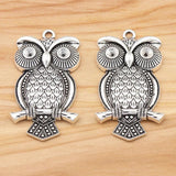 5 Tibetan Silver Owl Charms Pendants for DIY Jewelry Making