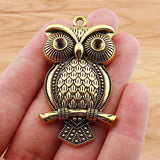 5 Tibetan Silver Owl Charms Pendants for DIY Jewelry Making