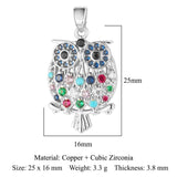 3pcs Flower Owl Bear Zircon Pendant CZ Charms for DIY Jewelry