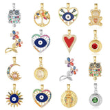 3pcs Flower Owl Bear Zircon Pendant CZ Charms for DIY Jewelry
