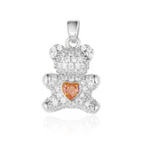 3pcs Flower Owl Bear Zircon Pendant CZ Charms for DIY Jewelry