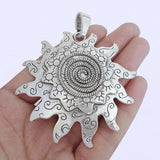 Large Sunflower Flower Antique Charms Pendant for Jewelry Making