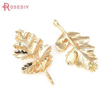 6PCS 18K Brass Tree Leaf Charms Pendants Jewelry Making DIY Supplies