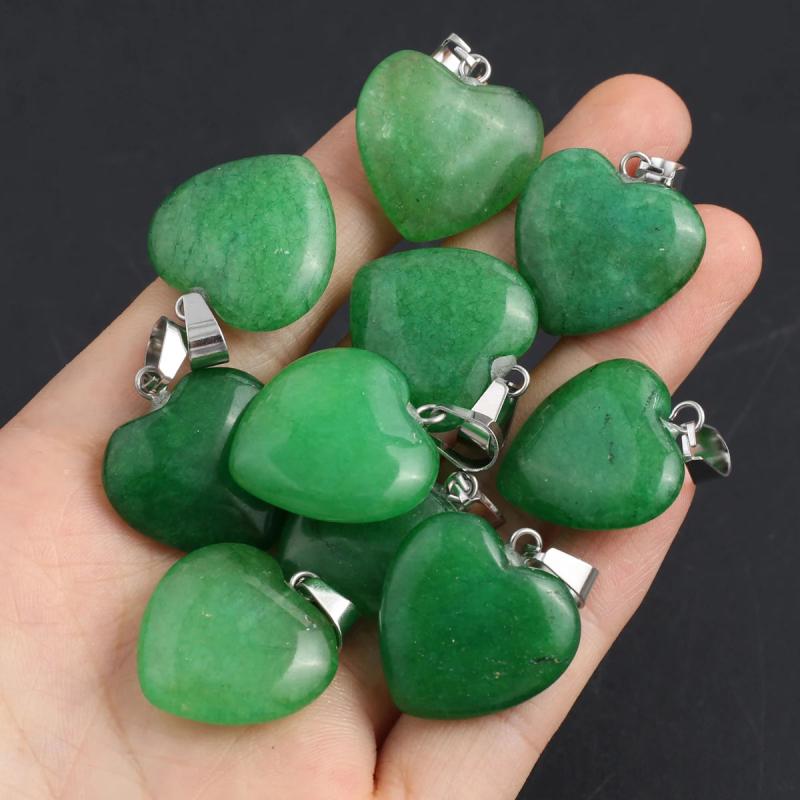 Malaysian Jade Heart Pendant for DIY Jewelry Making
