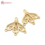 10PCS 19x20MM 24K Brass 4 Holes Connect Charms Pendants Jewelry Making