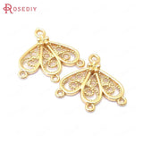 10PCS 19x20MM 24K Brass 4 Holes Connect Charms Pendants Jewelry Making