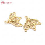 10PCS 19x20MM 24K Brass 4 Holes Connect Charms Pendants Jewelry Making