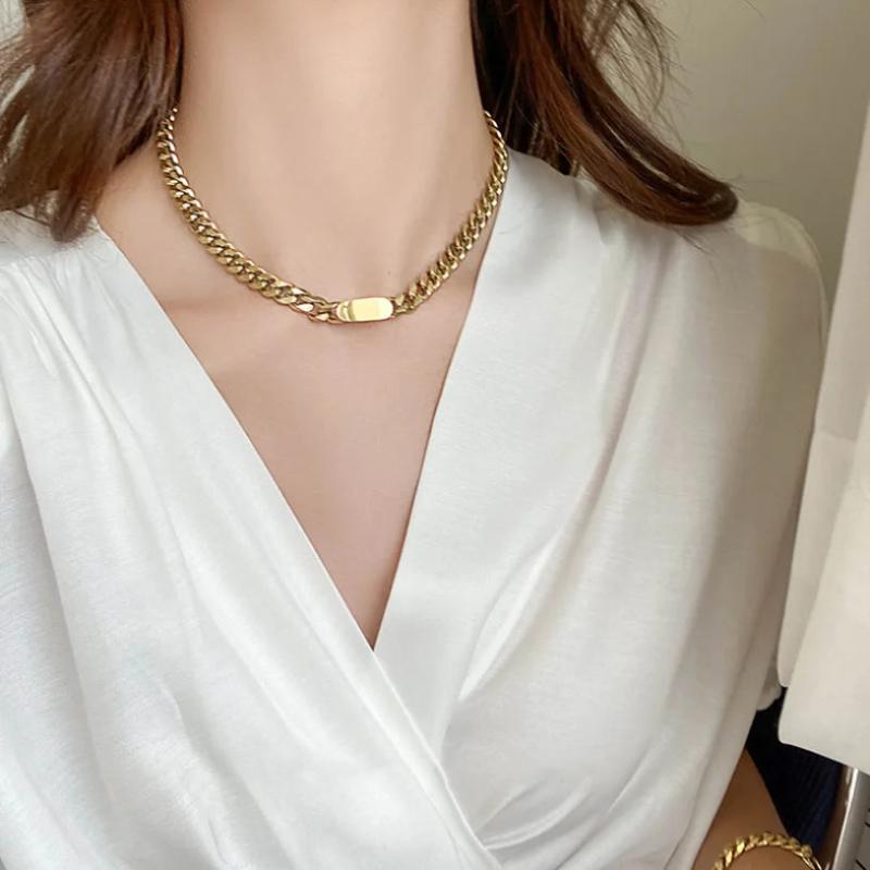316L Stainless Steel Hip Hop Chain Choker Necklace Pendant