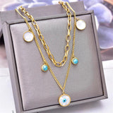 316L Steel Eye Butterfly Tree Charm Choker Necklace for Women