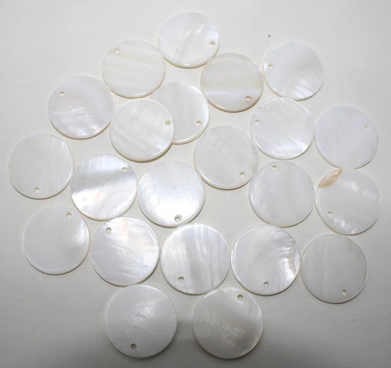 Natural Shell Round Pendant for DIY Earring Making