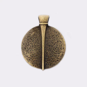 Tibetan Silver Large Round Medallion Boho Charms Pendant 84x67mm