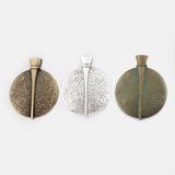 Tibetan Silver Large Round Medallion Boho Charms Pendant 84x67mm