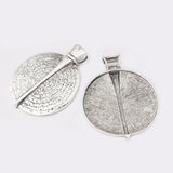 Tibetan Silver Large Round Medallion Boho Charms Pendant 84x67mm
