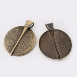 Tibetan Silver Large Round Medallion Boho Charms Pendant 84x67mm