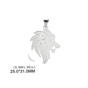 5pcs Lion Pendant for Necklace Stainless Steel Charms DIY Jewelry Making