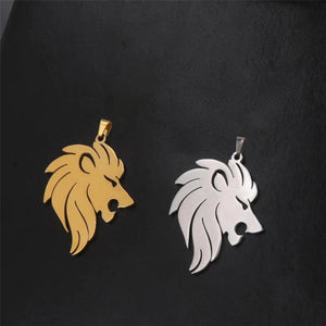 5pcs Lion Pendant for Necklace Stainless Steel Charms DIY Jewelry Making