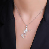 Magic Broom Witch's Cat Stainless Steel Pendant Necklace Women Animal Charms