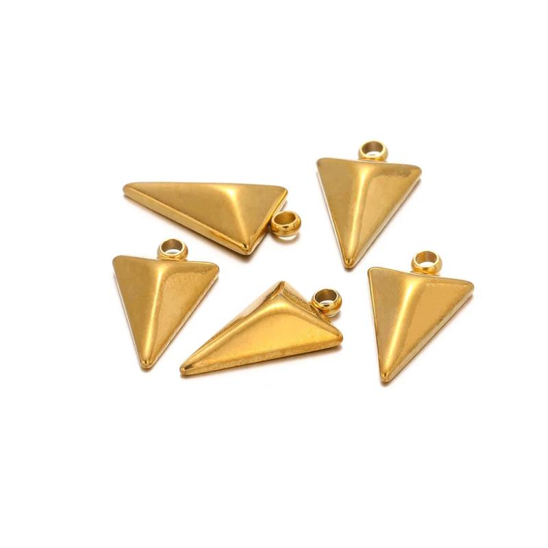 5pcs Stainless Steel Pyramid Rhombus Charms for DIY Jewelry Making