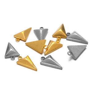 5pcs Stainless Steel Pyramid Rhombus Charms for DIY Jewelry Making