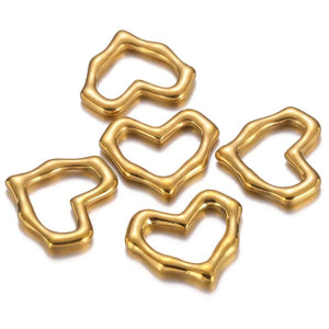 5pcs Stainless Steel 19x16.5mm Large Heart Charm Pendants DIY Love Jewelry