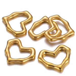 5pcs Stainless Steel 19x16.5mm Large Heart Charm Pendants DIY Love Jewelry
