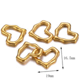 5pcs Stainless Steel 19x16.5mm Large Heart Charm Pendants DIY Love Jewelry