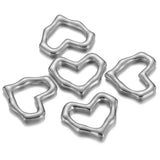 5pcs Stainless Steel 19x16.5mm Large Heart Charm Pendants DIY Love Jewelry