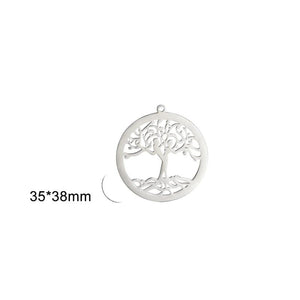 5pcs Tree of Life Pendant Stainless Steel Necklace Charms Vintage Jewelry