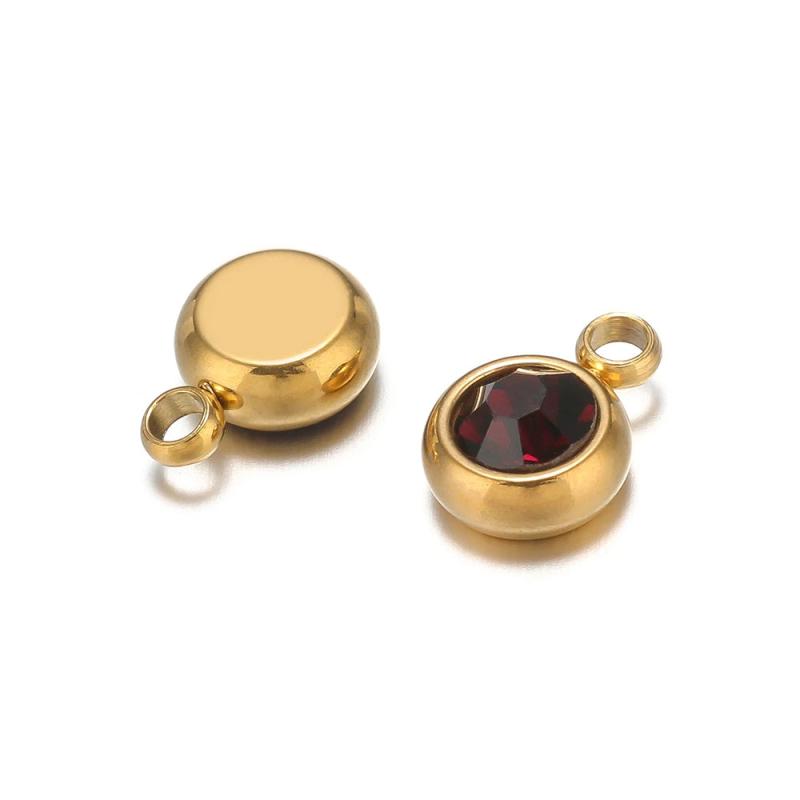 20pcs Stainless Steel Glass Charms Pendants for Jewelry Making