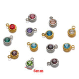20pcs Stainless Steel Glass Charms Pendants for Jewelry Making