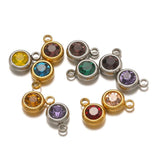 20pcs Stainless Steel Glass Charms Pendants for Jewelry Making