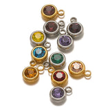 20pcs Stainless Steel Glass Charms Pendants for Jewelry Making