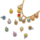 20pcs Stainless Steel Glass Charms Pendants for Jewelry Making