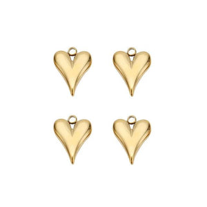 5pcs Stainless Steel Hearts Pendant Charms DIY Jewelry Accessories