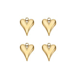 5pcs Stainless Steel Hearts Pendant Charms DIY Jewelry Accessories